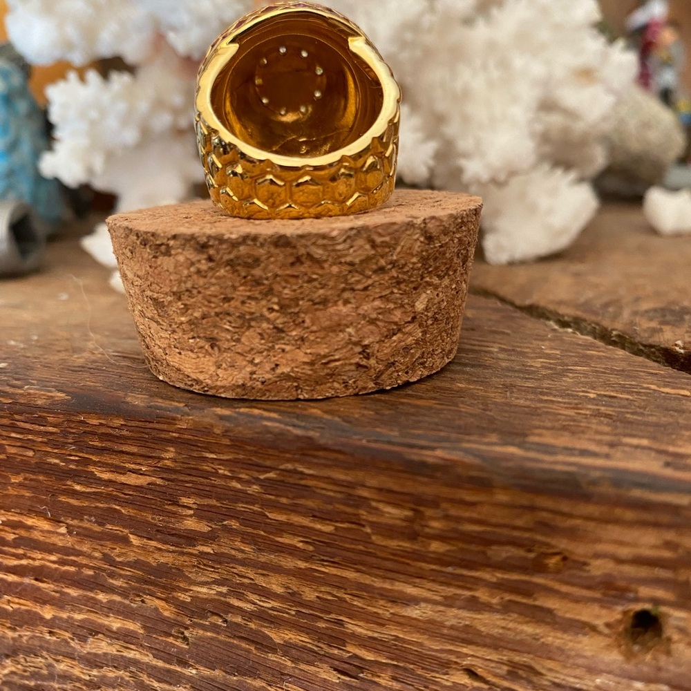 Tracy Porter Red and Gold Mosaic Ring - Picture 4 of 10